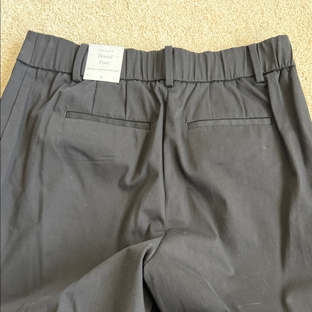 Talbots Elegant Bristol Black  Pant High waisted straight leg ankle length - Picture 2 of 4